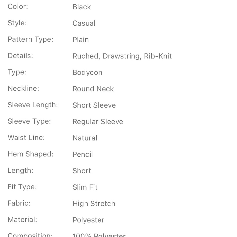 Solid Slide Drawstring Ruched Bodycon Dress - image 3